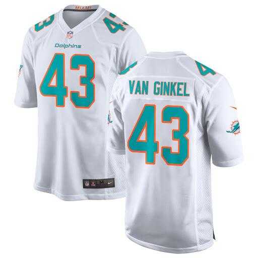 Men's Miami Dolphins #43 Andrew Van Ginkel White Stitched Jersey Dzhi